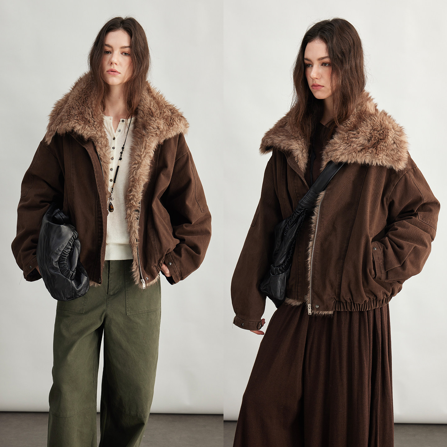 3ONE 咖色复古皮草内胆夹羽绒高领立体花苞型保暖外套/工装夹克,女装/女士精品,羽绒服,淘宝优惠券,粉丝福利购,淘宝优惠卷
