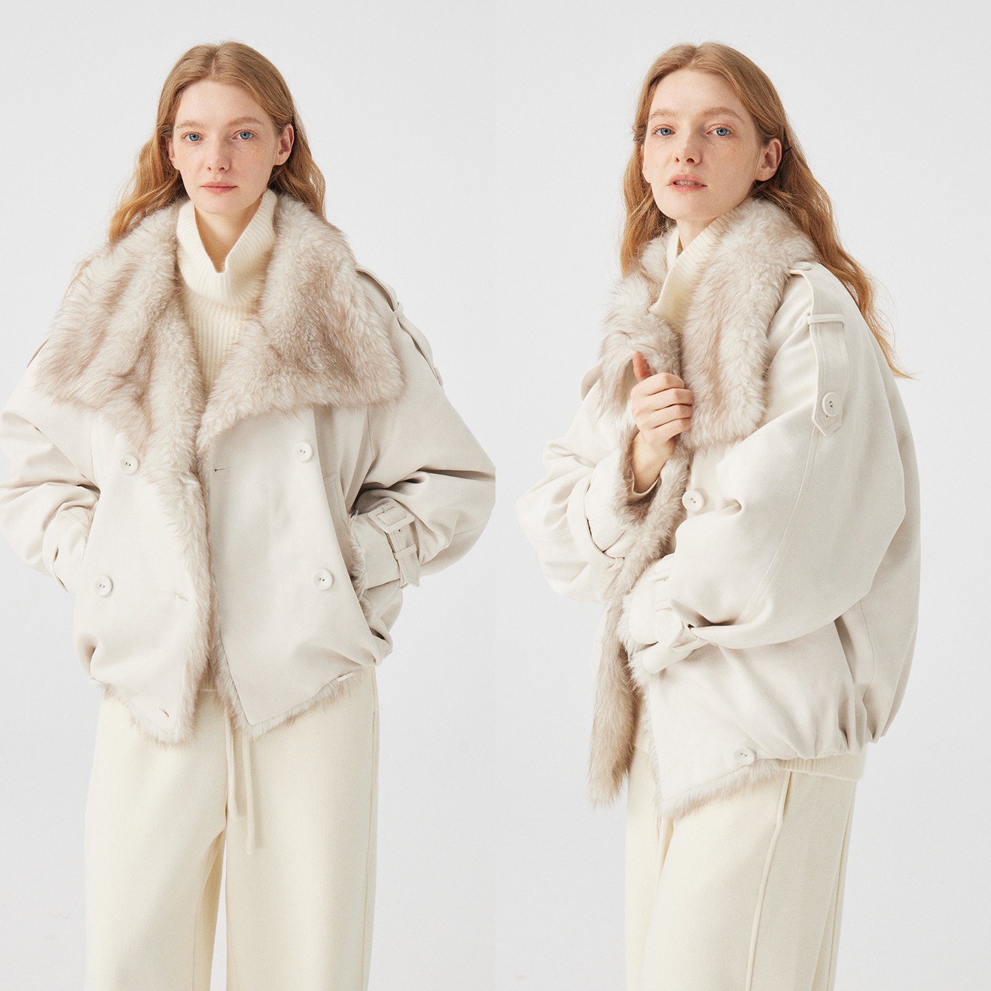 3ONE巴恩风大毛领仿貂毛羽绒服女短款外套保暖90白鸭绒翻领夹克,女装/女士精品,羽绒服,淘宝优惠券,粉丝福利购,淘宝优惠卷