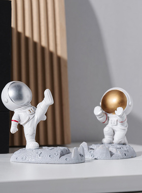 太空人手办树脂公仔盲盒纪念礼品摆件宇航员手机支架手工底座潮玩