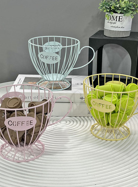 北欧咖啡胶囊置物架咖啡店桌上展示架家居零食糖果镂空收纳架摆件
