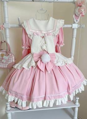 韩菇凉~原创设计Lolita洋装甜美可爱长袖op连衣裙女