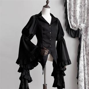 梦见上衣.布偶心事本原创lolitaV领姬袖衬衫新款显瘦哥特风内搭