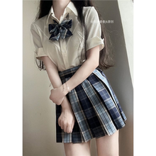 风吹麦香jk【小北鲸】蓝色jk制服格裙正版正统半身裙校供感女