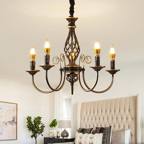 美式复古客厅卧室全光谱欧式吊灯