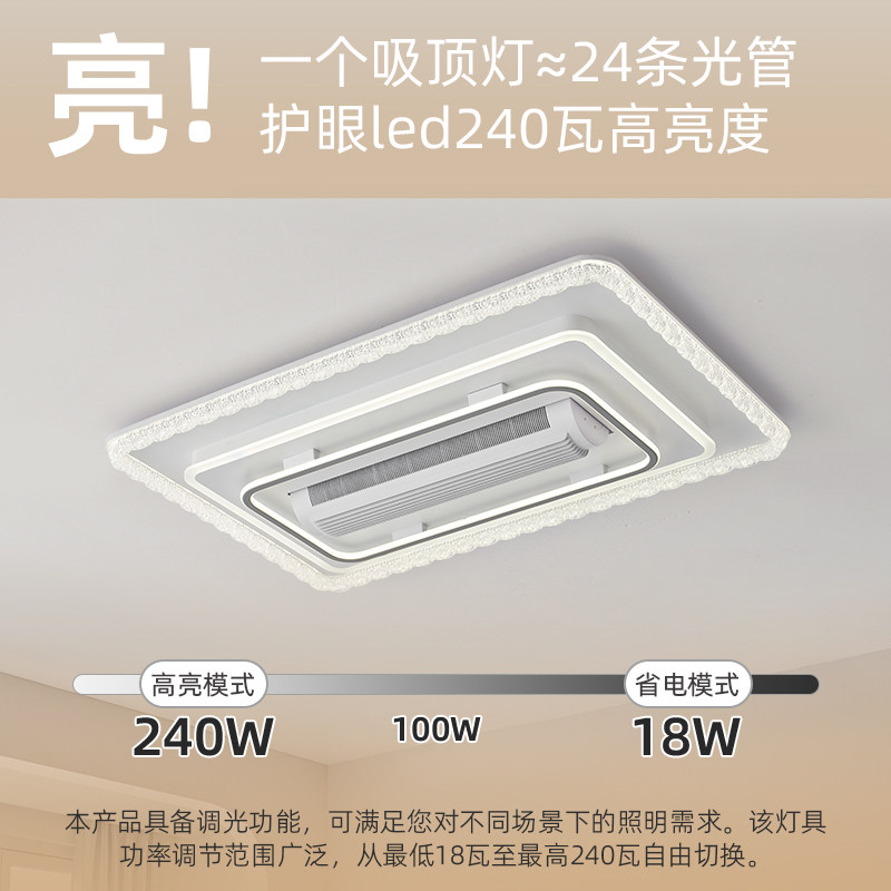 负离子客厅灯无叶风扇灯现代简约大气主灯餐厅灯卧室吸顶灯护眼