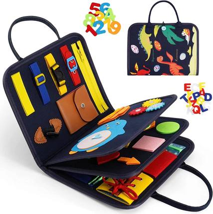 蒙氏教具儿童忙碌板幼儿园早教教具材料益智玩具婴儿幼儿手眼协调