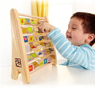 6岁算盘 儿童玩具宝宝益智数字多种图案学习早教 Hape字母珠算架3