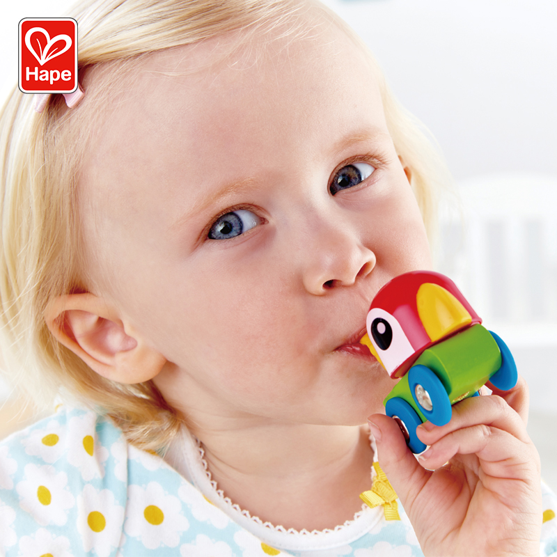 Hape小火车鹦鹉18M+益智力光滑
