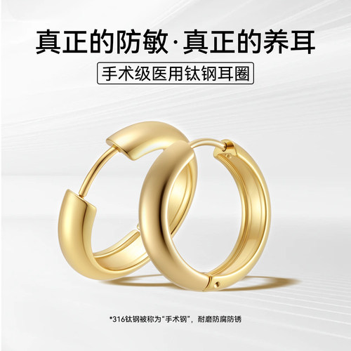 钛钢耳环女高级感轻奢气质耳圈