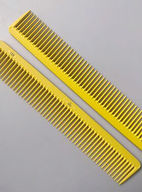 丝御126鹅黄色螺纹齿新款剪发梳发廊专用男女发长发理发梳子双头