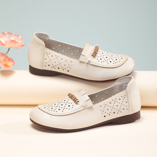 老北京布鞋女夏季新款软底软面防滑镂空透气牛筋底中老年妈妈鞋