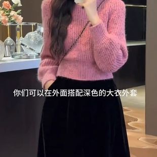 洋气上衣 洋气减龄显瘦遮肉外穿时尚 保暖内搭打底针织衫 女士秋冬款
