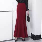 春秋新款 弹力半身裙鱼尾裙高腰显瘦百搭长裙气质优雅包臀裙一步裙