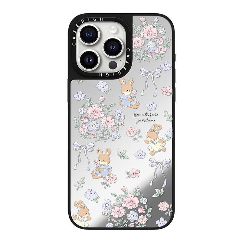 磁吸MagSafe日韩ins花卉蝴蝶结兔子适用iphone16pro手机壳17promax苹果15plus镜面保护套14卡通13可爱12