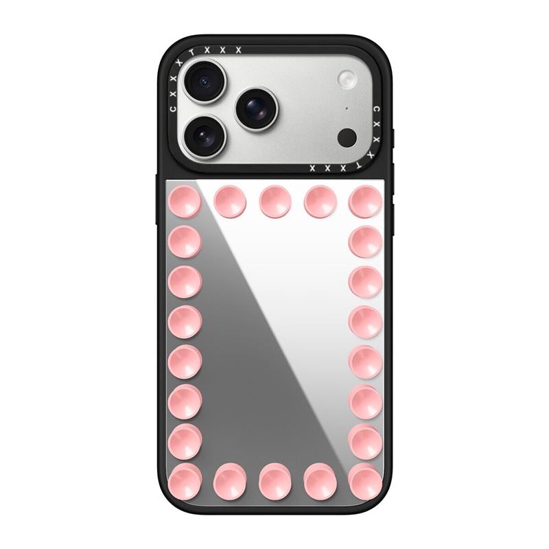 简约纯色贴贴镜面吸盘苹果17Promax适用于iPhone17Pro手机壳明星同款樱草粉黑色硅胶吸盘吸附墙面防摔硬壳