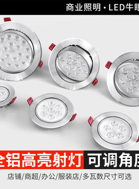 牛眼射灯LED天花灯嵌入式家用珠宝孔灯筒灯12W7W店铺商用中性超亮