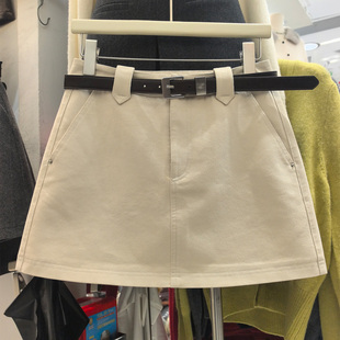 希贝尔茜茜短裙女2026春夏秋水洗棉高腰A字裙防走光韩版 半身裙子