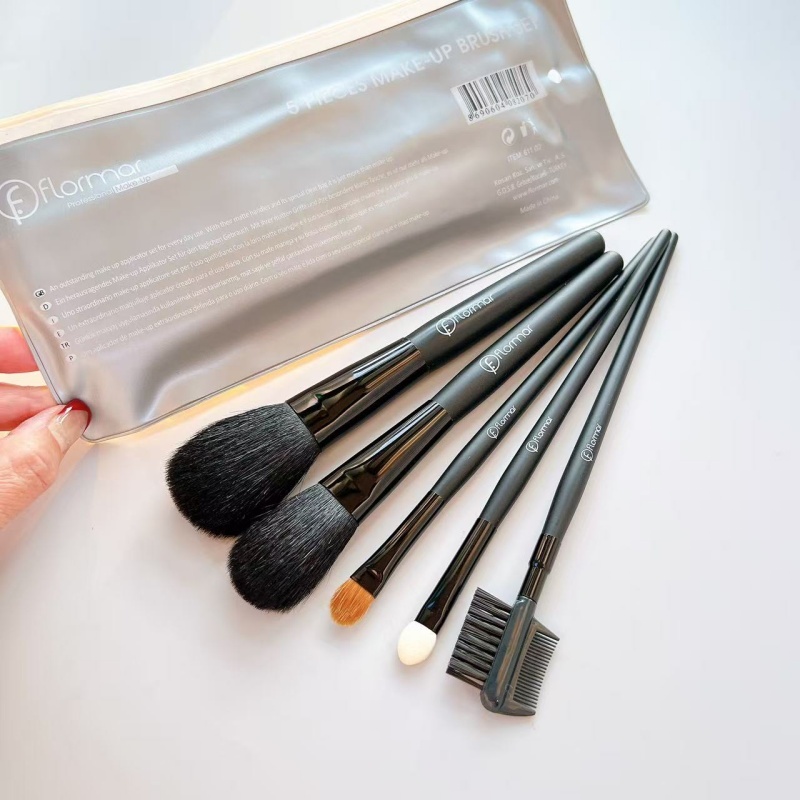 大捡漏!法国flormar动物毛5件套装刷 散粉刷腮红刷眼影刷 带刷袋