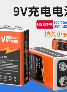 9V6F22充电电池1604G探测器报警拾音器测堵器寻线仪查线仪体温枪