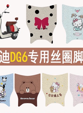 适用雅迪DG6电动车脚垫防水防滑丝圈脚踩垫卡通专用电瓶车脚踏垫