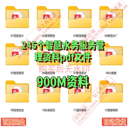 245个智慧水务水务管理pdf资料共900M容量
