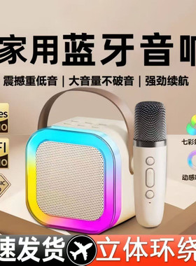 话筒音响一体麦克风家用K歌无线蓝牙音箱唱歌儿童K拉ok小家庭KTV