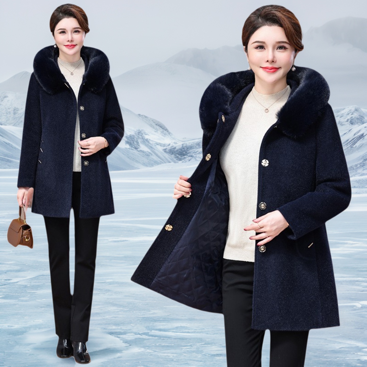 冬装加棉外套洋气高档大码