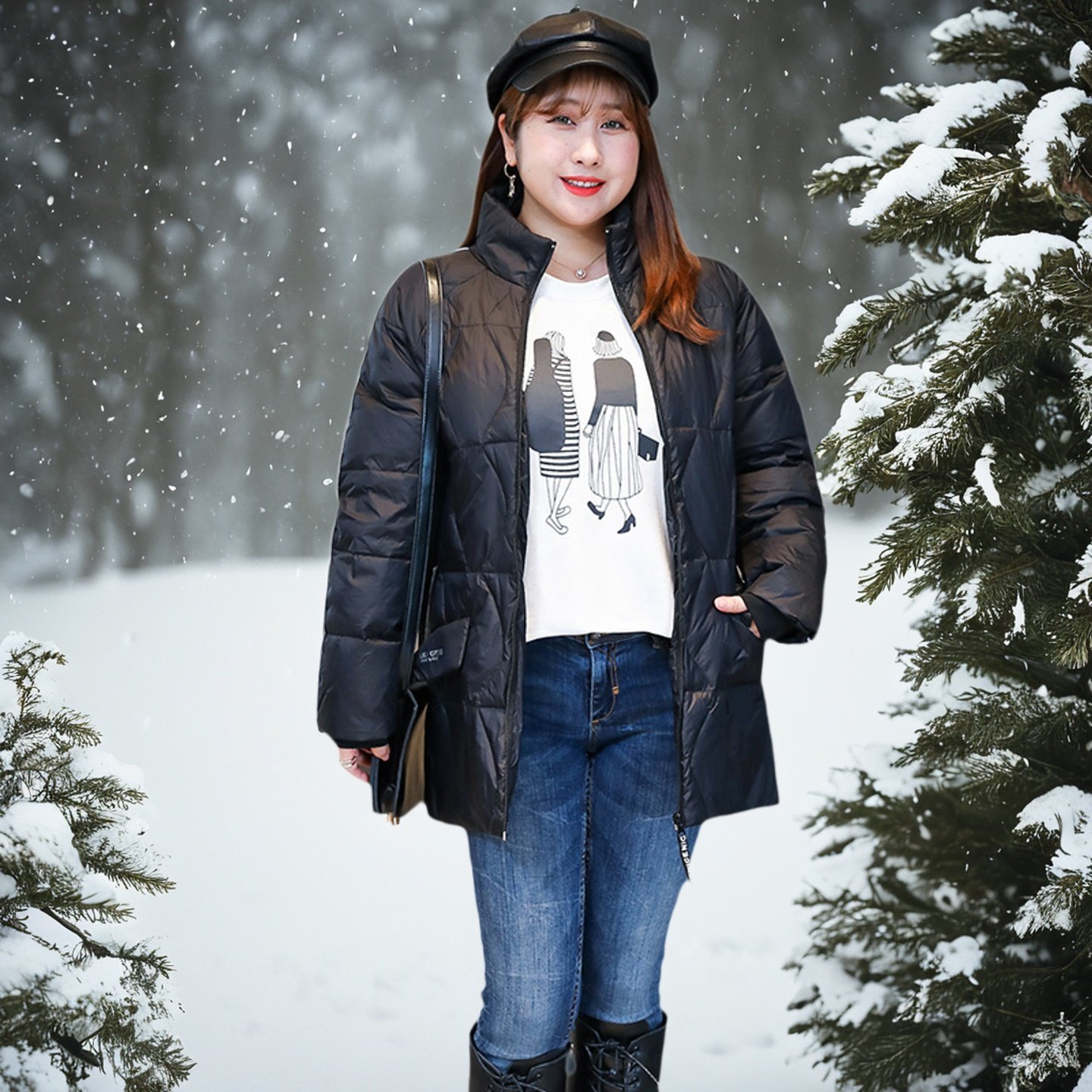 新款轻便胖MM大码羽绒服冬季女外套短款轻薄修身冬天白鸭绒上衣