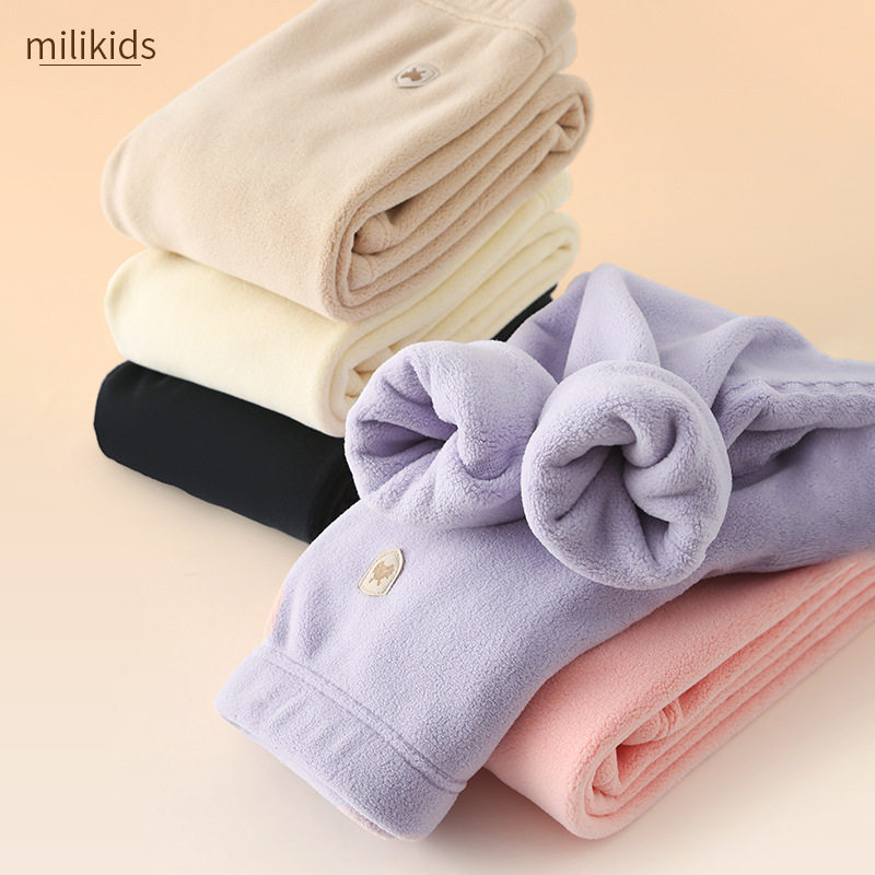 儿童暖绒秋裤女童保暖裤男女中大童摇粒绒内搭宝宝校服神器打底裤