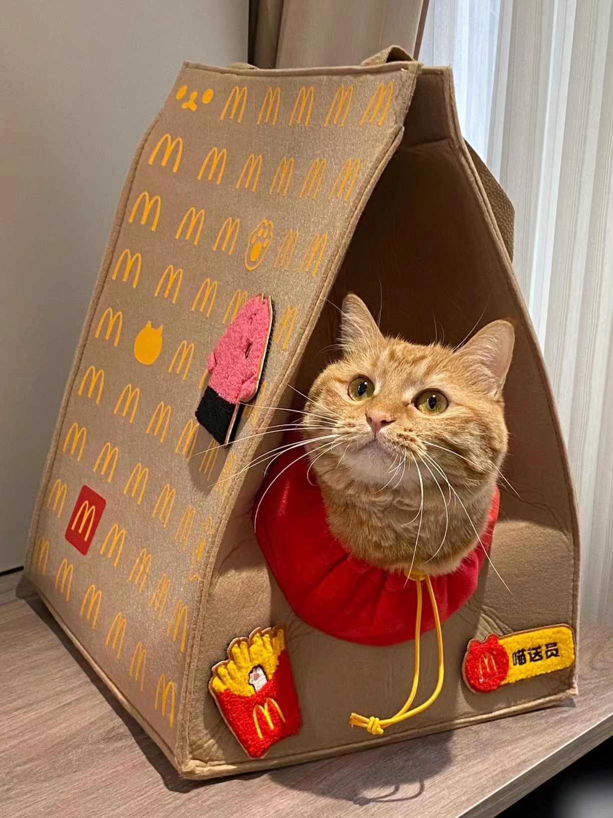 麦当劳猫狗窝手提单肩袋