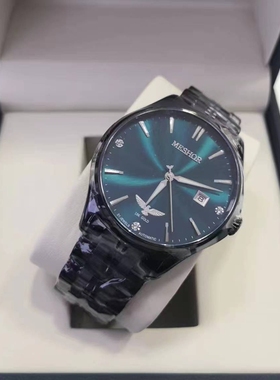 名梭表旗舰店全自动机械表男女表黑色孔雀绿表盘meshor2018手表女