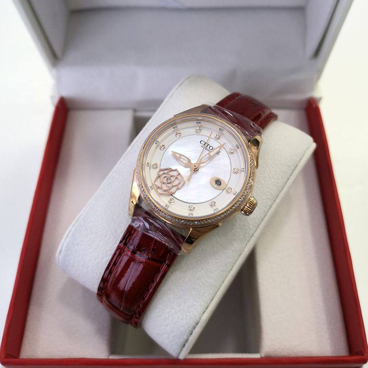 个性风真皮满钻机械表新品