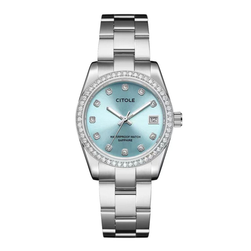 西腾大表盘时尚女满圈钻夜光防水