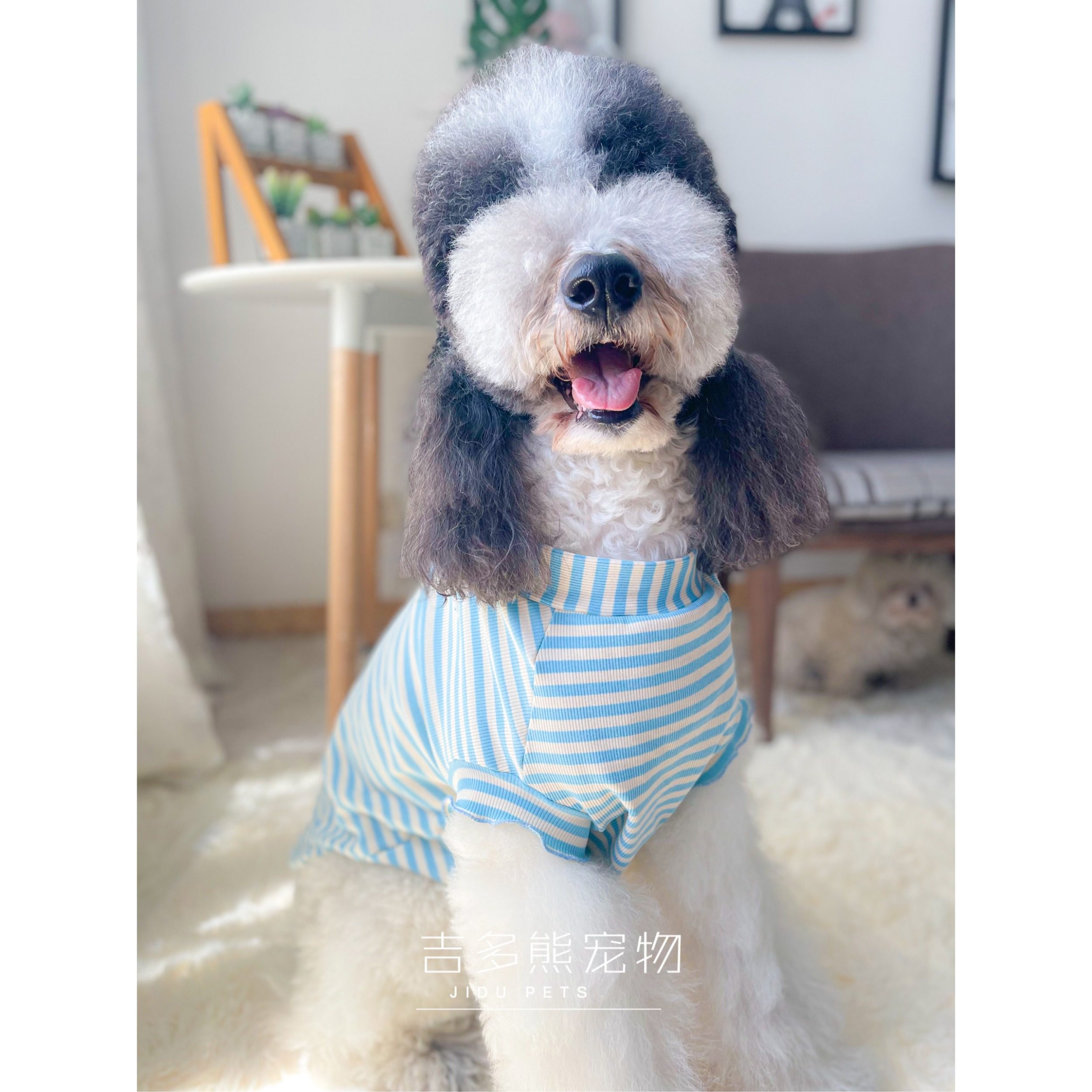 宠物衣服纯棉条纹背心防晒大型犬