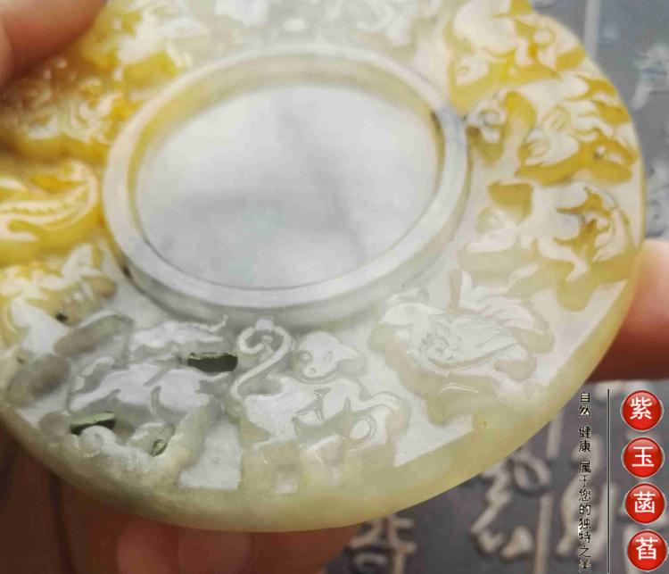 古玉老玉青花水墨玉十二生肖狗狗玉砚台把件文房摆件把玩砚台包邮