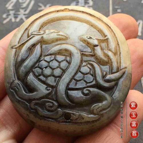 古玉老玉古玩玉石上古四神兽玄武玉佩单只价包邮228002