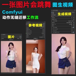 comfyui万物迁移工作流 照片跳舞动作模仿云端一键舞蹈视频制作