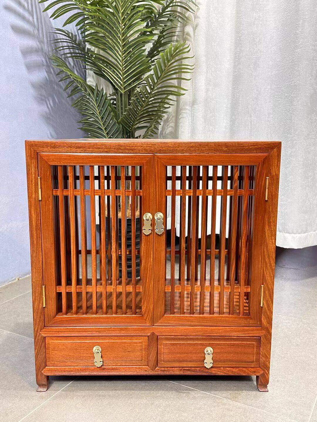 红木家具缅甸花梨梳影柜大果紫檀茶水柜全实木茶几餐边柜