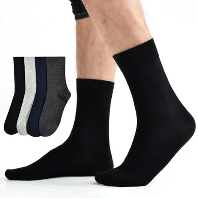 High socks men's pure cotton spring deodorant thin black