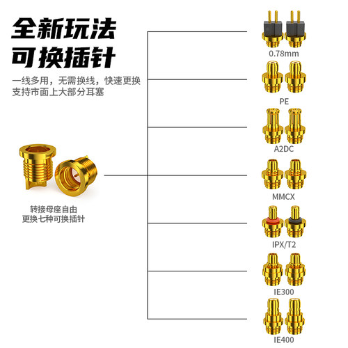 支持多耳机MMCX0.78可换插针