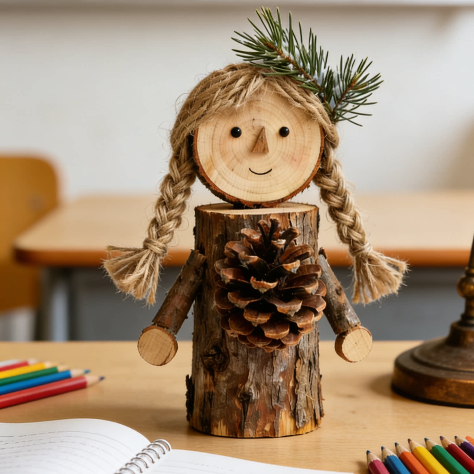 创意小木偶小吉娃木头道具幼儿园桌面摆件