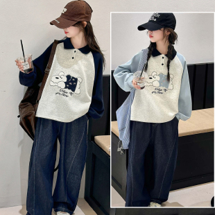 女童卫衣春秋款2026新款儿童女大童长袖上衣洋气秋冬加绒女孩衣服