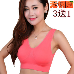 中老年无钢圈文胸胸罩比纯棉布聚拢 运动内衣女背心式 薄款 无扣大码