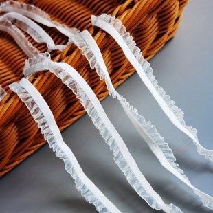 宽1cm 弹力褶皱木耳边 蕾丝花边辅料 手工diy芭比娃娃裙边领袖口