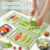 出口美国订单 三件套双面菜板防霉抗菌家用家用食品级pp水果砧板