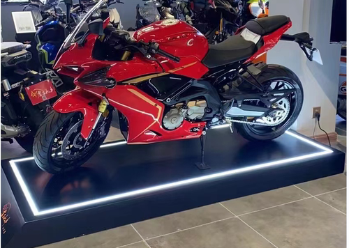 烤漆广东展台摩托车密度板可发光