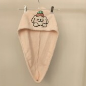 新款 卡通刺绣干发帽女珊瑚绒吸水速干包头巾可爱草莓小狗洗头浴帽