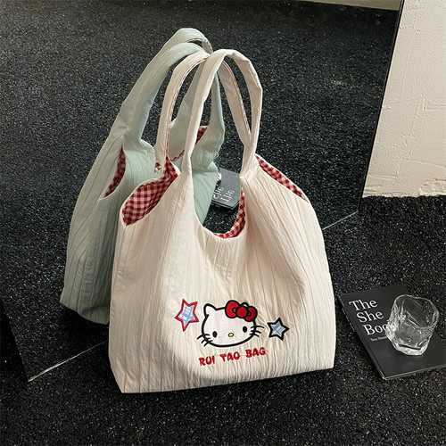 万石可爱猫帆布托特包大容量