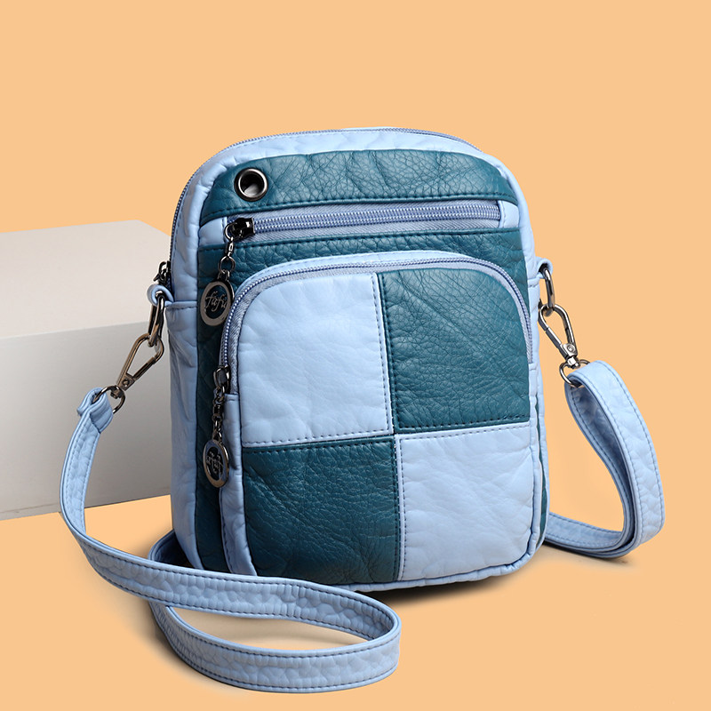 质感软皮手机包时尚拼接方格包女2023新款休闲百搭单肩斜挎小方包,箱包皮具/热销女包/男包,小方包,淘宝优惠券,粉丝福利购,淘宝优惠卷