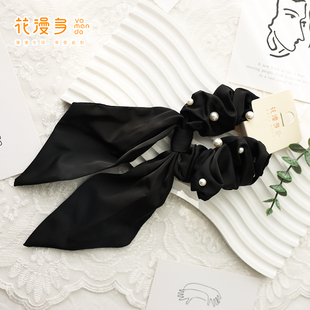 花漫多2617扎头发橡皮筋细款 发圈简约韩国头绳绑头发皮套女皮圈黑